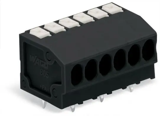 Produktfoto 1 von WAGO 805 Printklemme / Buchse PCB 2-polig / 1-reihig, Raster 3.5mm
