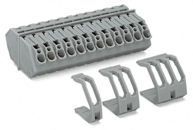 Produktfoto 1 von WAGO 826 Kupfer Nylon 6.6 Anschlussklemmenblock 32A Grau 3-polig Zugfederklemme 28/12 AWG