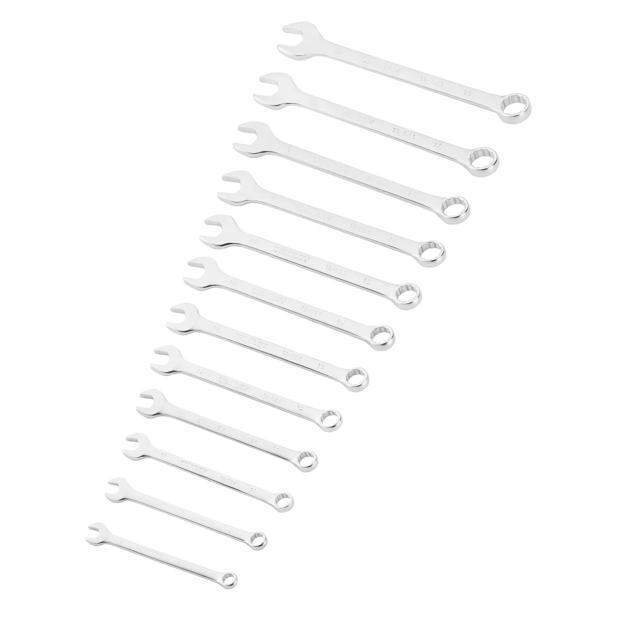 Produktfoto 1 von Stanley Pfeifenkopfschlüssel-Satz Ring-Maulschlüssel Metall, 12-teilig
