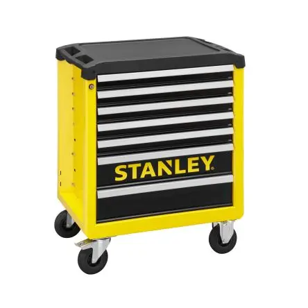 Produktfoto 1 von Stanley Glasfaserverstärktes Polypropylen, Metall Rollenschrank 7 Schubladen mit Rädern, 890 mm x 515mm x 735 mm