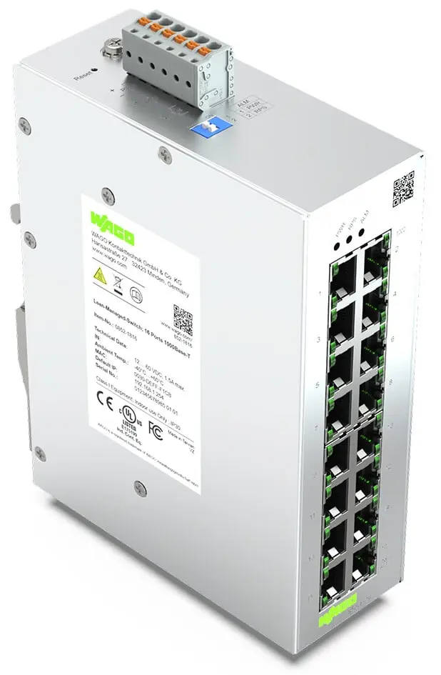 Produktfoto 1 von WAGO Industrial-Ethernet-Switch 16-Port Managed RJ-45