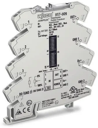 Produktfoto 1 von WAGO Serie 857 Signalwandler 24V dc, Temperatur / Strom/Spannung DIN-Hutschiene, ATEX, IECEx