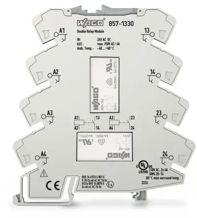 Produktfoto 1 von WAGO 857 Relais 24V Spule DIN-Hutschiene 10mA