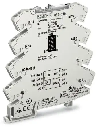Produktfoto 1 von WAGO Serie 857 Signalwandler 24V dc, Strom / Strom/Spannung DIN-Hutschiene, ATEX, IECEx