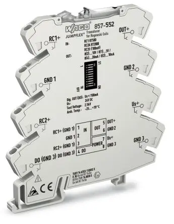 Produktfoto 1 von WAGO Serie 857 Signalwandler 24V dc, Strom / Strom/Spannung DIN-Hutschiene, IECEx, ATEX