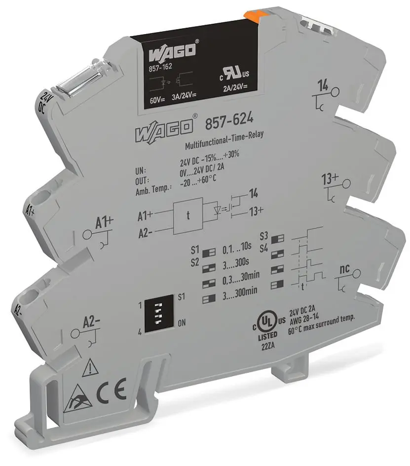 Produktfoto 1 von WAGO 857 DIN-Schienen Halbleiterrelais 24 V AC/DC / 2 A