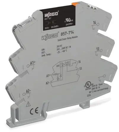 Produktfoto 1 von WAGO 857 DIN-Hutschiene Halbleiterausgang 240 V ac/dc 28.8V / 2 A