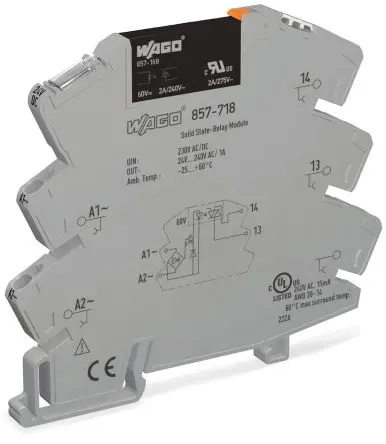 Produktfoto 1 von WAGO 857 DIN-Hutschiene Halbleiterausgang 240 V ac/dc 253V / 2 A
