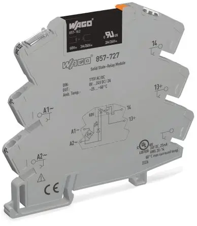 Produktfoto 1 von WAGO 857 DIN-Hutschiene Halbleiterausgang 30 V ac/dc 138V / 3 A
