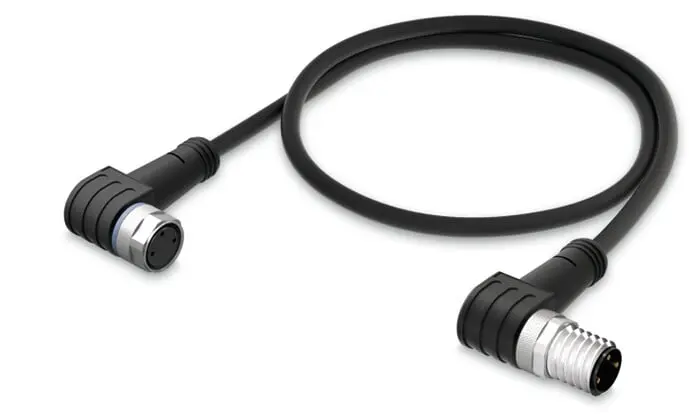 Produktfoto 1 von WAGO 756, 3-polig Steuerleitung, Rechtwinklig Buchse 3 / M8 Stecker, Länge 1 m