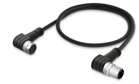 Produktfoto 1 von WAGO 756, 3-polig Steuerleitung, Rechtwinklig Buchse 3 / M8 Stecker, Länge 1 m
