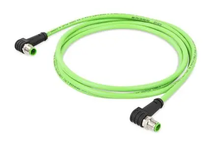 Produktfoto 1 von WAGO M12 Ethernet-Kabel, 2 m, Grün Geschirmt, Polyurethan