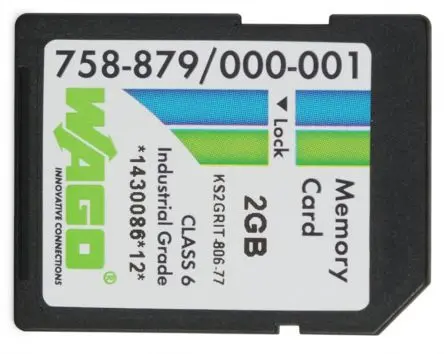 Produktfoto 1 von WAGO 2 GB 758-879 SD SD-Karte Schreib-/Lesezyklen (max.) 17 Mb/s/20 Mb/s Industriequalität