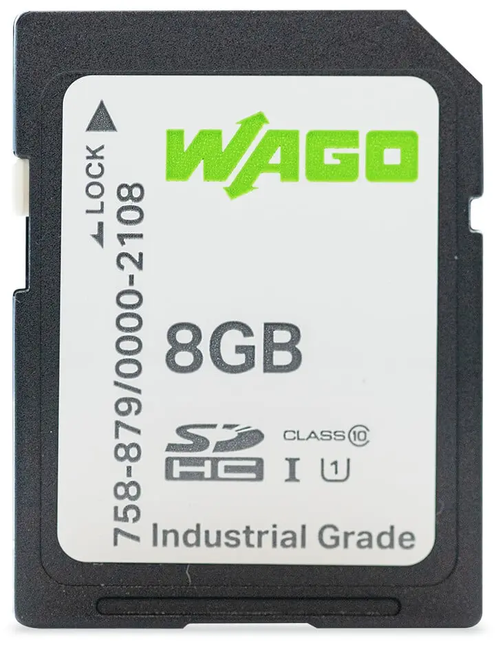 Produktfoto 1 von WAGO 758-879 SD SD-Karte 8 GB Industrieausführung
