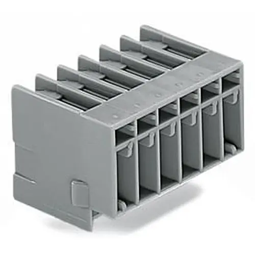 Produktfoto 1 von WAGO 769 Leiterplatten-Stiftleiste gewinkelt, 5-polig / 1-reihig, Raster 5mm, Ummantelt