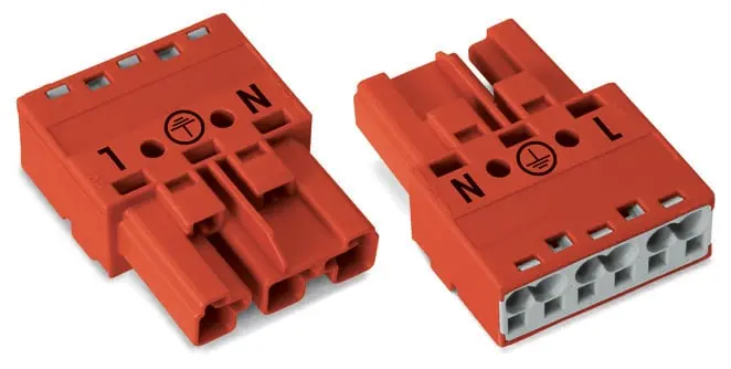Produktfoto 1 von WAGO 770 Beleuchtungssteckverbinder, Kabel Stecker, Stecker, Zugfederklemme 25A, Kontakte: 3 IP20, Anz.Ausl. 3, Rot, 20