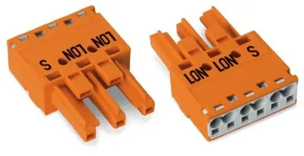 Produktfoto 1 von WAGO 770 Beleuchtungssteckverbinder, Kabel Buchse, Buchse, Zugfederklemme 25A, Kontakte: 3 IP20, Anz.Ausl. 2, Orange,