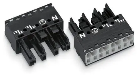 Produktfoto 1 von WAGO 770 Beleuchtungssteckverbinder, Kabel Buchse, Buchse, Zugfederklemme, Kontakte: 4 IP20, Anz.Ausl. 4, Schwarz,