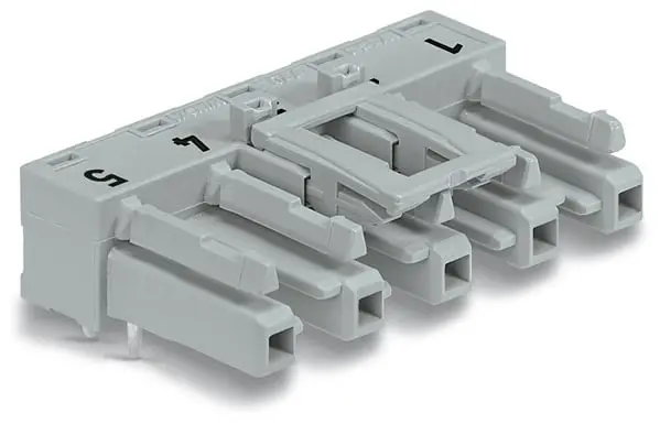 Produktfoto 1 von WAGO 770 Leiterplattenbuchse gewinkelt 5-polig / 1-reihig, Raster 10mm