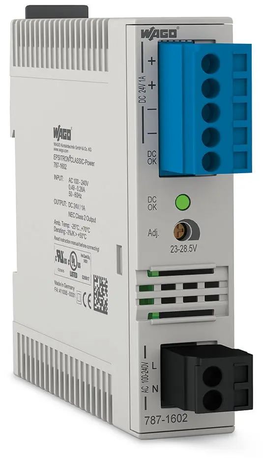 Produktfoto 1 von WAGO 787 DIN-Schienen Netzteil Getaktet 24V dc / 1A 24W 230V