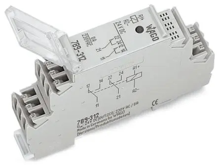 Produktfoto 1 von WAGO 789 Relaismodul 24V dc, 2-poliger Umschalter DIN-Hutschiene 21mA