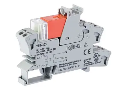 Produktfoto 1 von WAGO 788 Relaismodul 12V dc, 1-poliger Umschalter DIN-Hutschiene 36mA