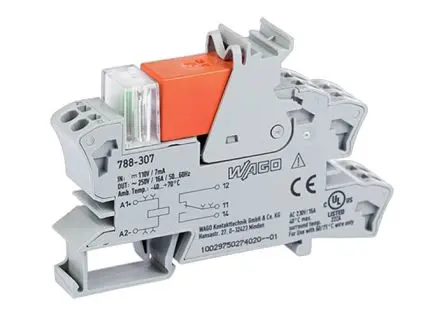 Produktfoto 1 von WAGO 788 Relaismodul 110V dc, 1-poliger Umschalter DIN-Hutschiene 6mA