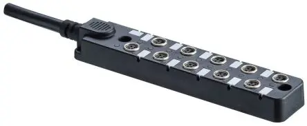 Produktfoto 1 von Amphenol Industrial DB8-3A6CAB-SPS7BXX M8 M8-Verteilerkasten mit Kabel Überspannungsschutz, 6-fach 6A, 30V