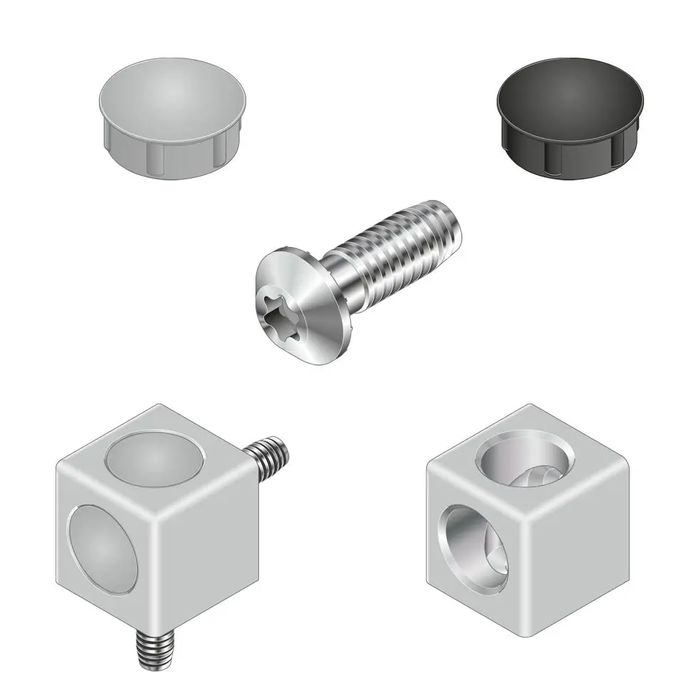 Produktfoto 1 von Bosch Rexroth 3842 Verbindungskomponente, Eckverbinder, Befestigungs- und Anschlusselement für 10 mm, L. 40 mm passend