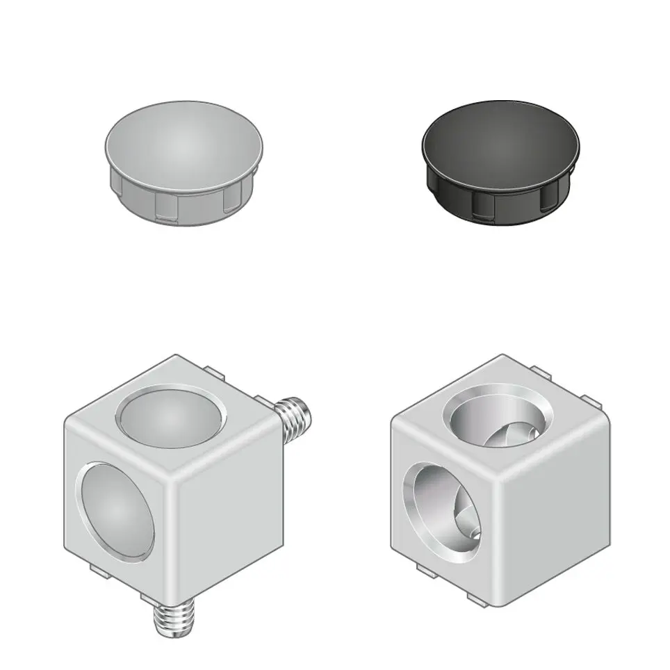 Produktfoto 1 von Bosch Rexroth 3842 Verbindungskomponente, Eckverbinder, Befestigungs- und Anschlusselement für 6 mm, L. 20 mm passend