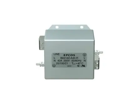 TDK B84142A EMV-Filter, 250V ac, 60 A, Durchsteckmontage, Anschlussklemmenblock, 1-phasig 26 mA / 50Hz, 60 Hz 1 Zustände