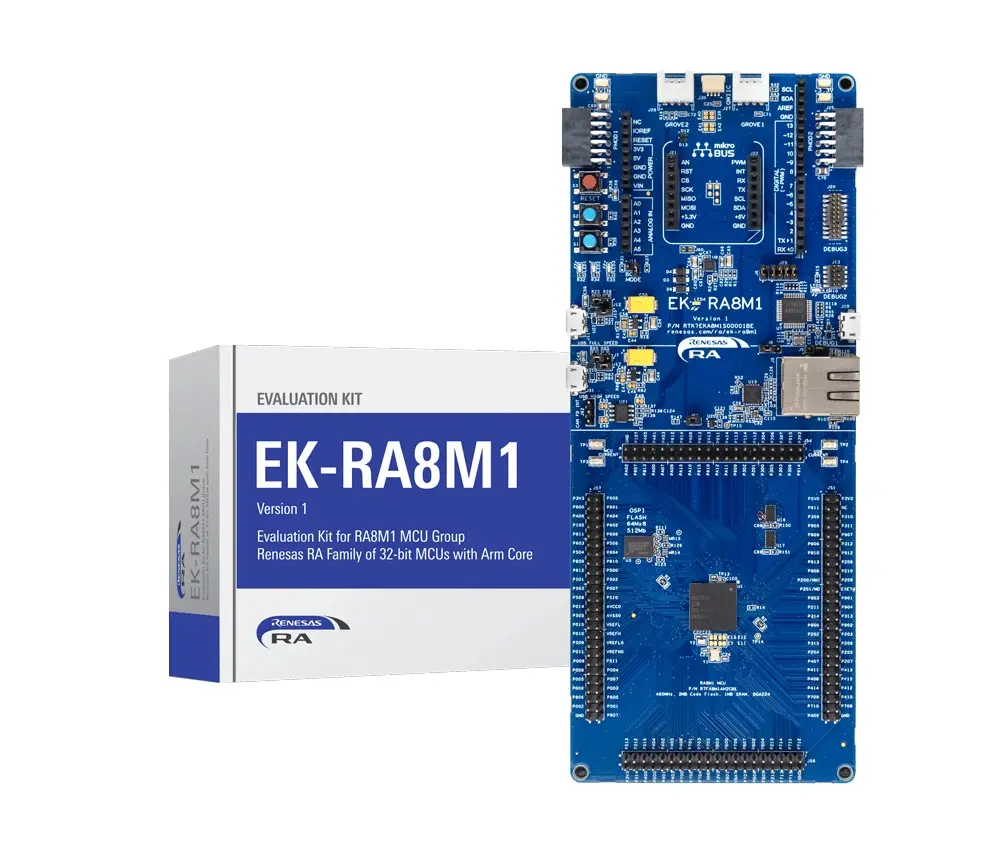 Produktfoto 1 von Renesas Electronics Evaluierungskit für RA8M1-MCU-Gruppe USB auf MCU, Evaluierungskit Entwicklungstool Microcontroller