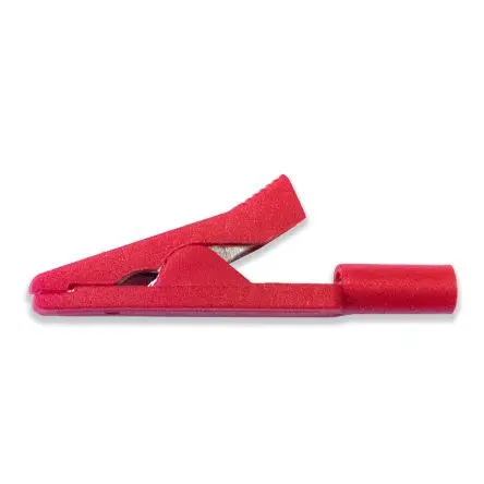 Produktfoto 1 von Mueller Electric Vernickelte Krokodilklemme, Rot, 10A Polyamid Isoliert