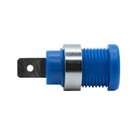 Produktfoto 1 von Mueller Electric 4 mm Stecker Blau Bananenstecker, Kontakt Nickel, 1kV 35A, Lötanschluss