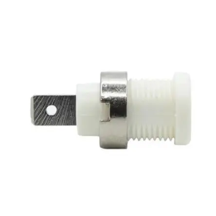 Produktfoto 1 von Mueller Electric 4 mm Stecker Weiß Bananenstecker, Kontakt Nickel, 1kV 35A, Lötanschluss