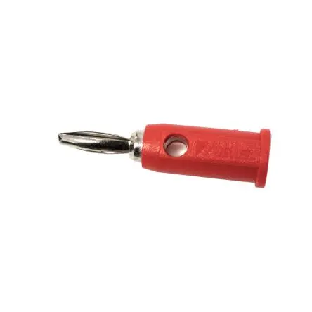 Produktfoto 1 von Mueller Electric 4 mm Stecker Rot Bananenstecker, Kontakt Gold über Nickel, 250V 5A Steckbar