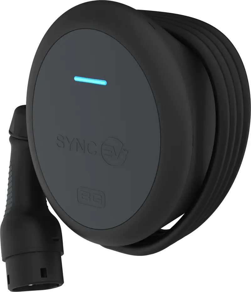 Produktfoto 1 von Sync Energy EV-Ladestation 240V dc, -25 °C Temp. min. 253 V dc 40 °C Temp. max., 7.4kW Typ 2 32 A, L. 139 mm T. 260 mm