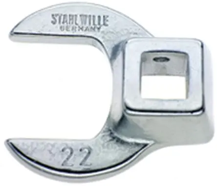 Produktfoto 1 von STAHLWILLE, 6.3 x 40 mm Krähenfuß Krähenfuß-Schlüssel, Chrom, 22 mm