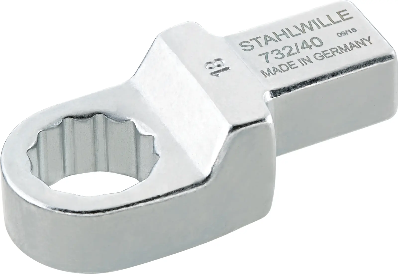Produktfoto 1 von STAHLWILLE, 14 x 18 mm Rund Einsetzring-Schraubenschlüssel, Chrom, 19 mm