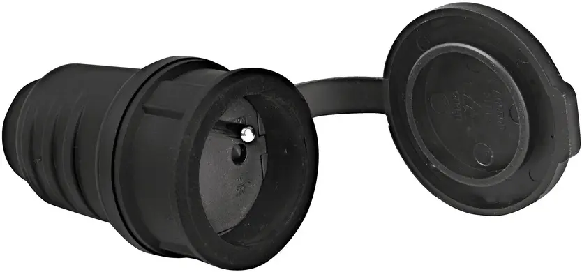 Produktfoto 1 von brennenstuhl Netzstecker und -steckdose Kabel 16A, Typ E, Typ E Kunststoff, 250 V Schwarz Schraubanschlussklemme, für