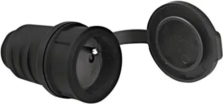 Produktfoto 1 von brennenstuhl Netzstecker und -steckdose Kabel 16A, Typ E, Typ E Kunststoff, 250V Schwarz Schraubanschlussklemme, für
