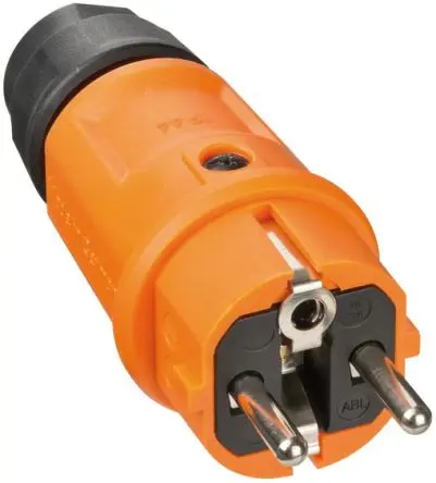 Produktfoto 1 von brennenstuhl Netzstecker und -steckdose Kabel 16A, Typ E, Typ E Kunststoff, 250V Orange Schraubanschlussklemme, für