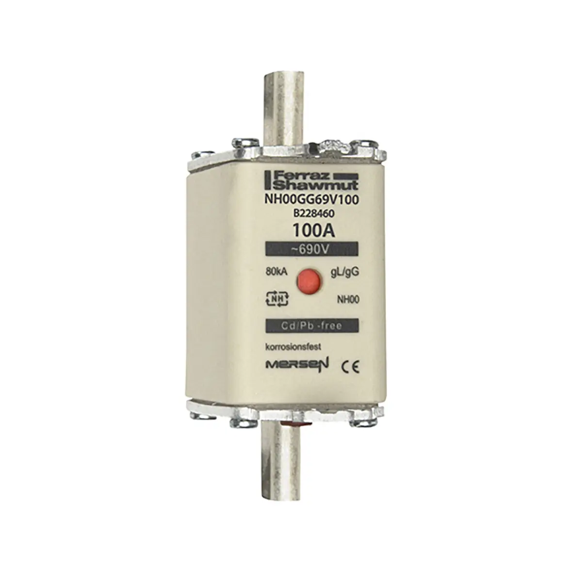 Produktfoto 1 von Mersen NH-Sicherung NH00, 690V ac / 100A gG