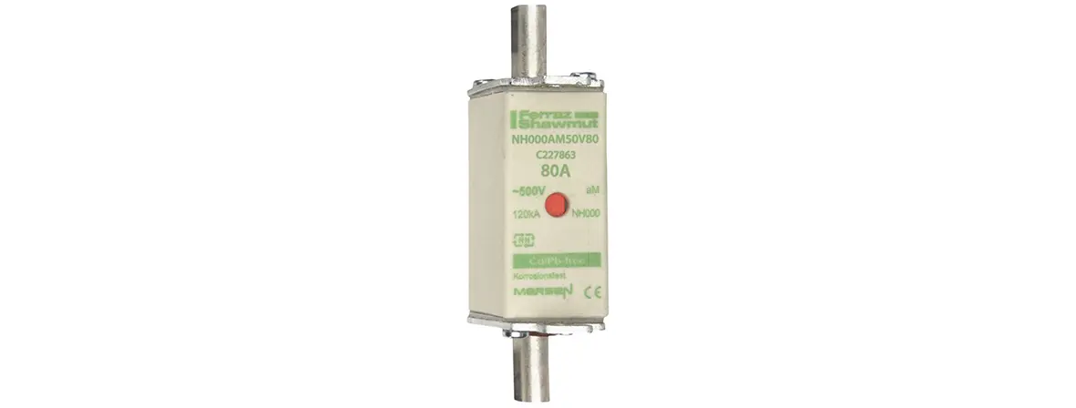 Produktfoto 1 von Mersen NH-Sicherung NH000, 500V ac / 80A aM