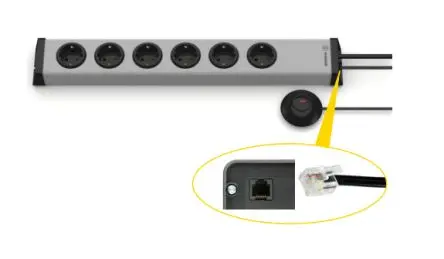 Produktfoto 1 von Ehmann Typ F Steckdosenleiste Überspannungsschutz, 6-fach 16A CEE, 1.5m Kabel, 250V