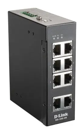 Produktfoto 1 von D-Link 8-Port Industrial Fast Ethernet Unmanaged Switch Ethernet-Switch 8-Port Unmanaged Power Over Ethernet 100Mbit/s
