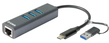 Produktfoto 1 von D-Link USB-Ethernet-Adapter USB Typ C Schwarz