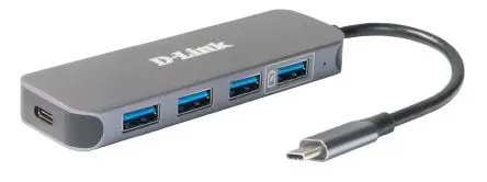 Produktfoto 1 von D-Link, USB 1.1, USB 2.0, USB 3.0 USB-C-Hub, 5 USB Ports, USB, USB-Bus T: 13 mm H: 35 mm B: 118mm