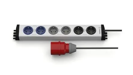 Produktfoto 1 von Ehmann 0253 Typ F Steckdosenleiste Überspannungsschutz, 6-fach 16A CEE 400 V-16 A, 4.6m Kabel, 230V