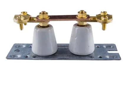 Produktfoto 1 von SIB Kupfer Erdungsschiene, 150mm x 60 mm x 46 mm, 2 Anschlüsse